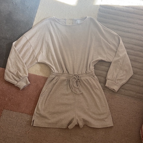 ASOS Design Slouchy Romper in Oatmeal - Picture 4 of 5